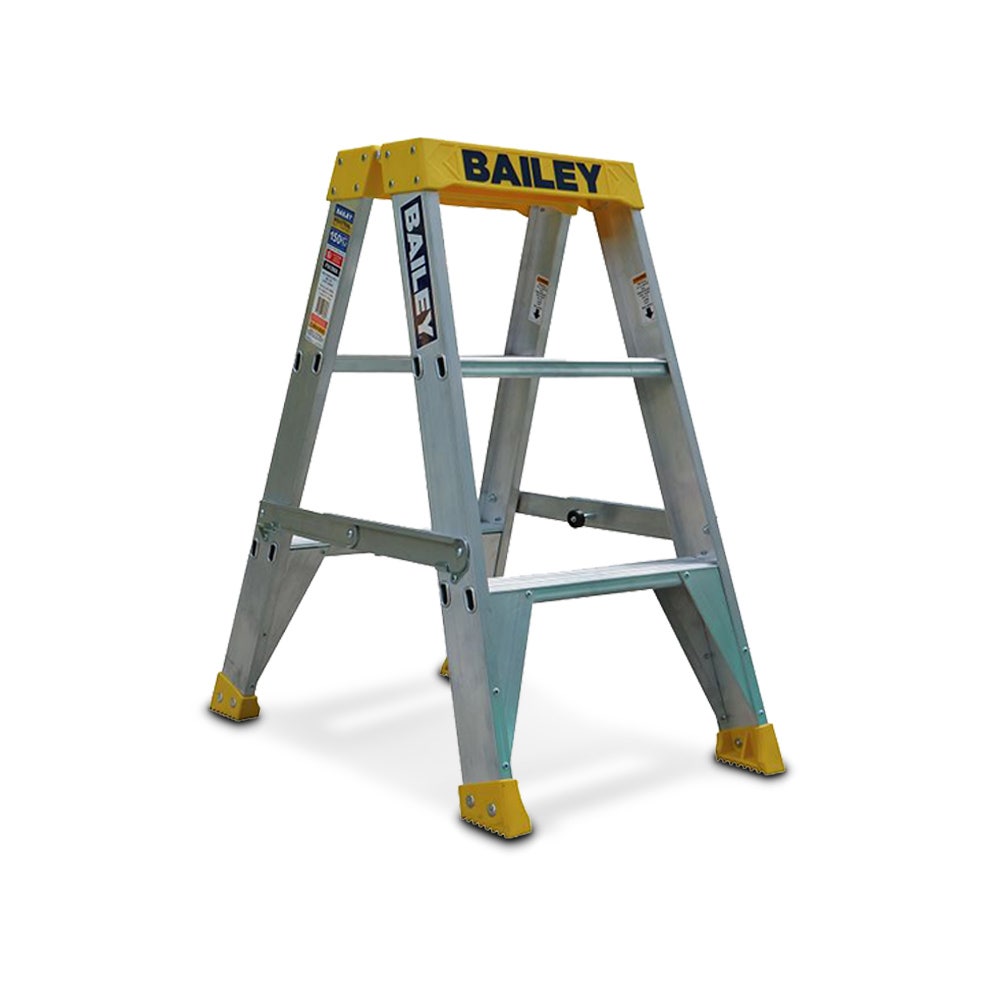 BAILEY 0.9m 150kg 3 Step Pro Aluminium Double Sided Big Top Ladder FS13966