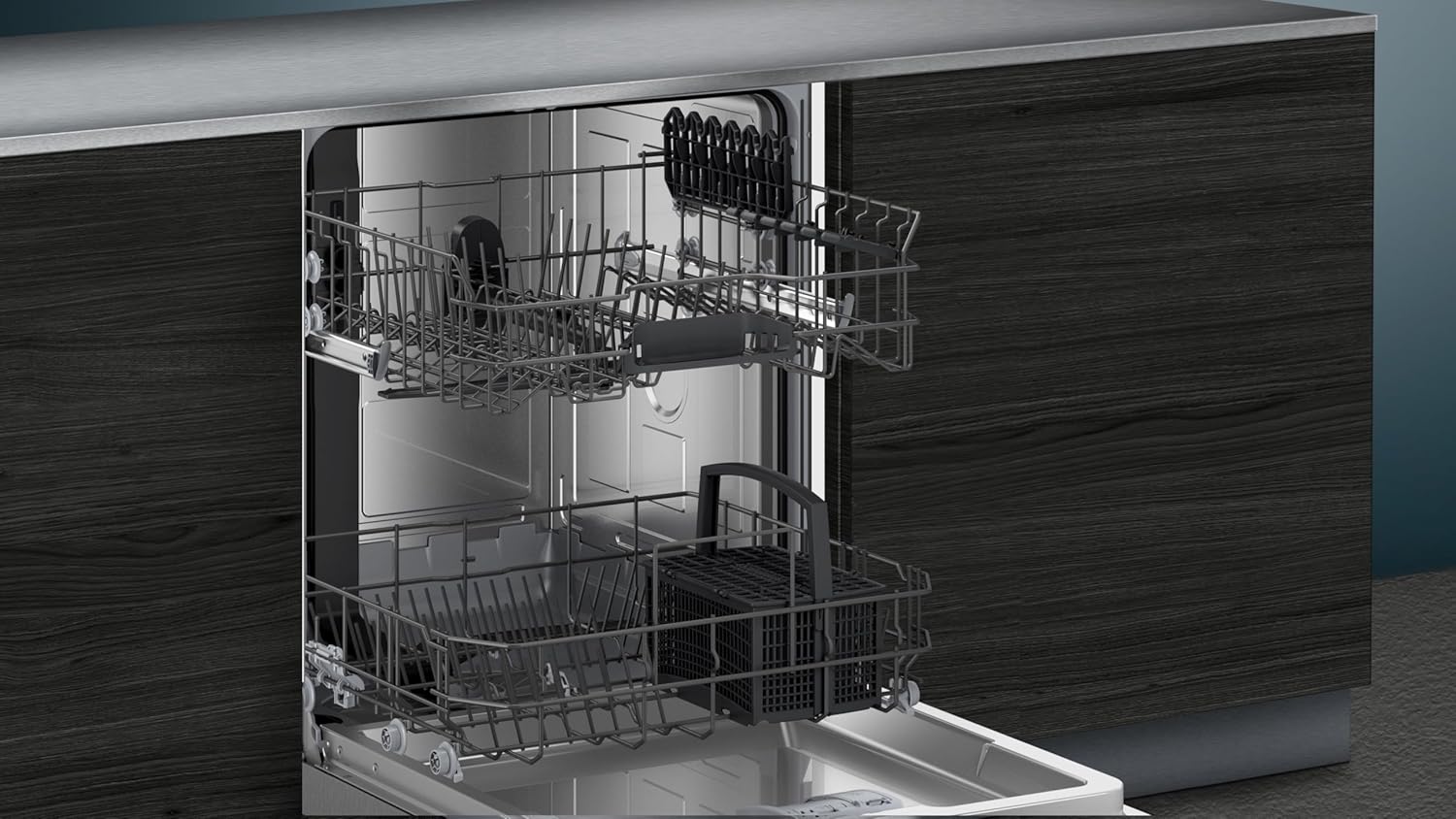 Siemens Fully integrated dishwasher / year / zeolite drying / WLAN compatible via Home Connect / glassZone in the upper basket / hygiene plus programme [Energy Class E]
