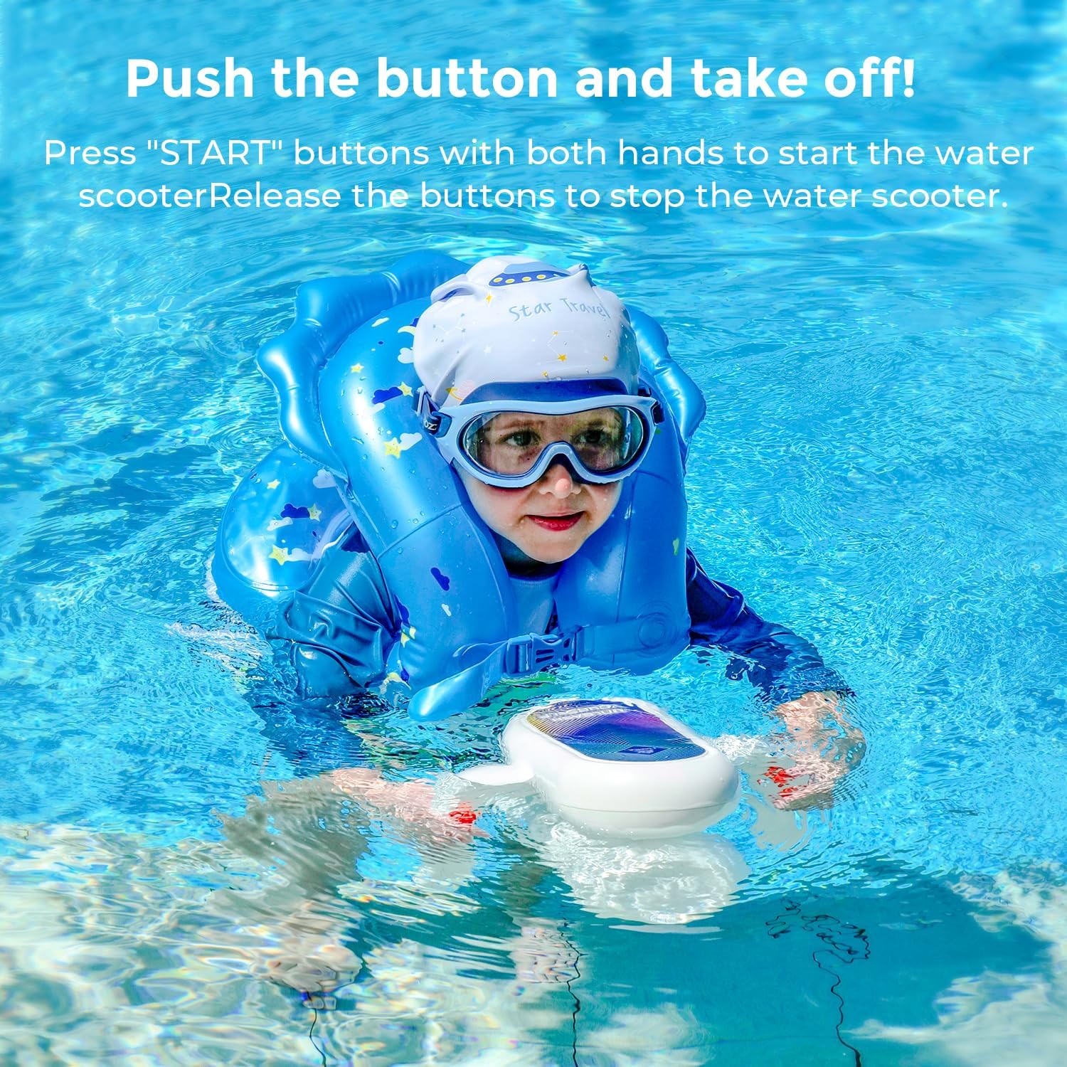 Hagul Underwater Scooter 50 Minutes, 2 Speed Switch, 50 Minutes, 15m Waterproof, Water Sports, Kids Pool