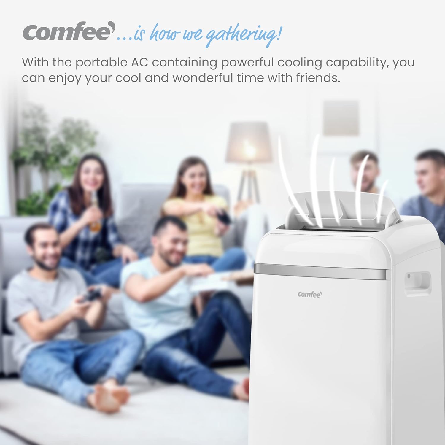 Comfee Mobile Air Conditioner Environmentally Friendly Refrigerant Pro, 3-in-1 Air Conditioner with Exhaust Hose, Cooling and Dehumidification and Ventilation, 10,000 BTU, 2.9 kW, for Rooms Approx. 80 [Energy Class A+]