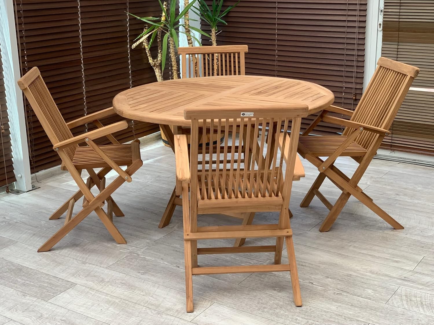 Rattanland Garden Furniture Set Made of Exotic Teak Wood 