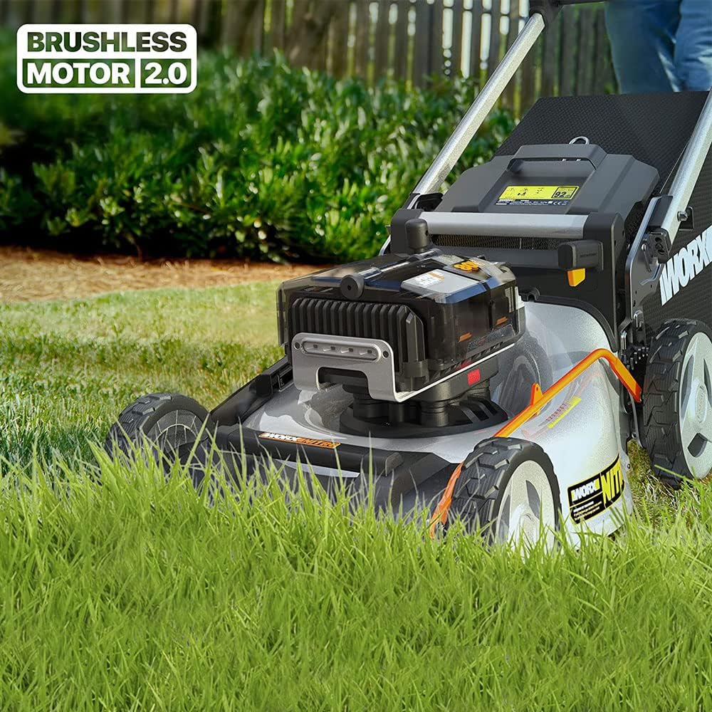 WORX Nitro 80V WG761E Cordless Brushless Lawn Mower, up to 1000m² on a single charge