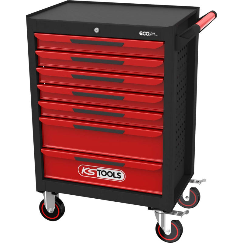KS Tools ECOline 897.0007 Workshop Trolley with 7 Drawers Black/Red