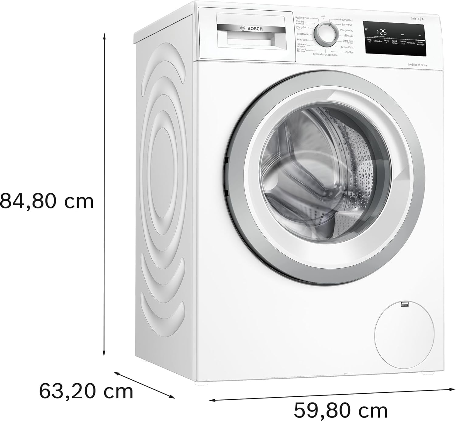 Bosch WAN28K23 Series 4 Washing Machine, Front-Loader with 8 kg Capacity, 1400 rpm, EcoSilence Drive: Quiet and Economical Washing, HygienePlus, Speed Perfect, White, 60 cm, Amazon Exclusive Edition [Energy Class A]