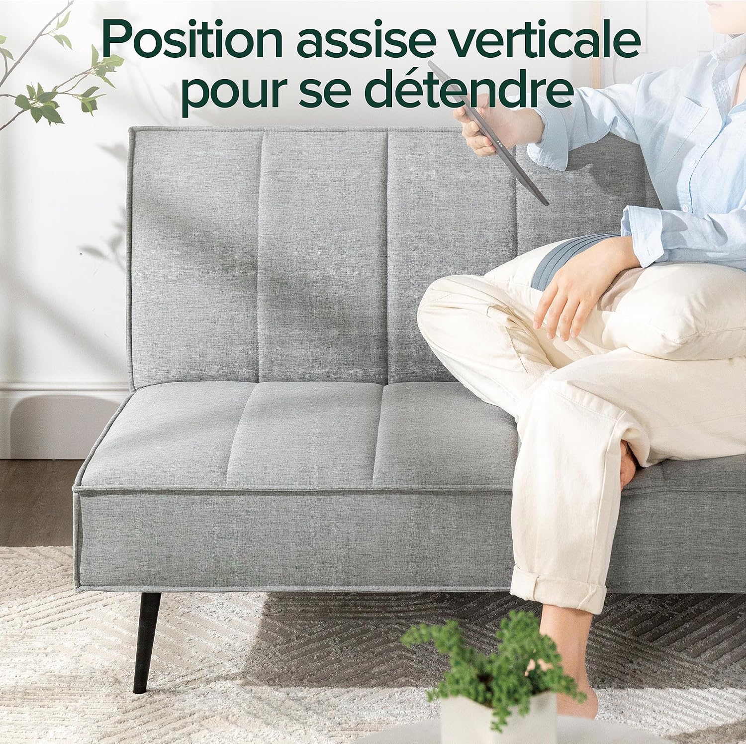 Zinus Quinn Clic Clac Sofa Bed - 2-in-1 Folding Sofa Bed - Suitable for Guest Rooms and Small Spaces