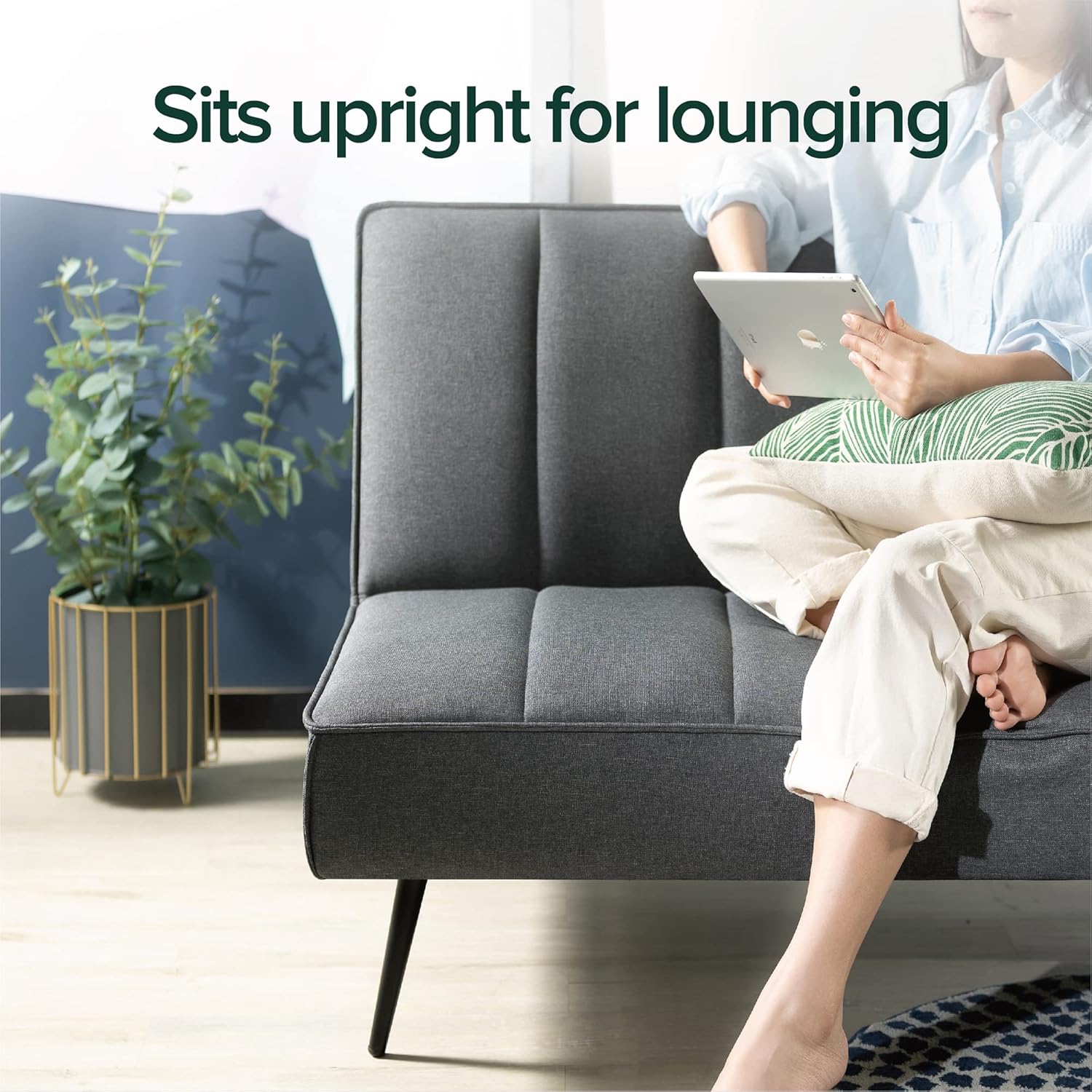 Zinus Quinn Clic Clac Sofa Bed - 2-in-1 Folding Sofa Bed - Suitable for Guest Rooms and Small Spaces