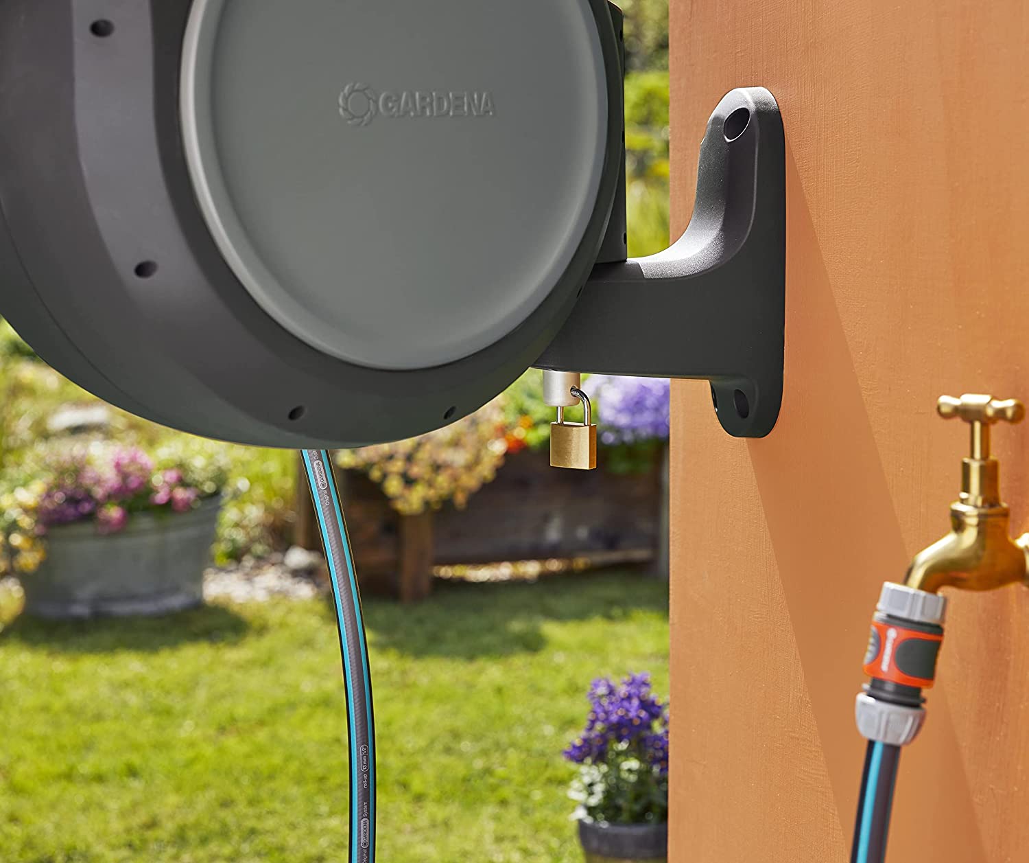 83 Foot Wall Mounted Reel, gray