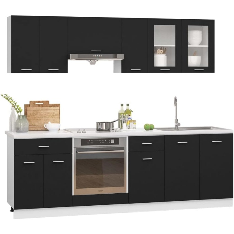 vidaXL Lyon Kitchen Unit White Composite Wood 8-Piece Set