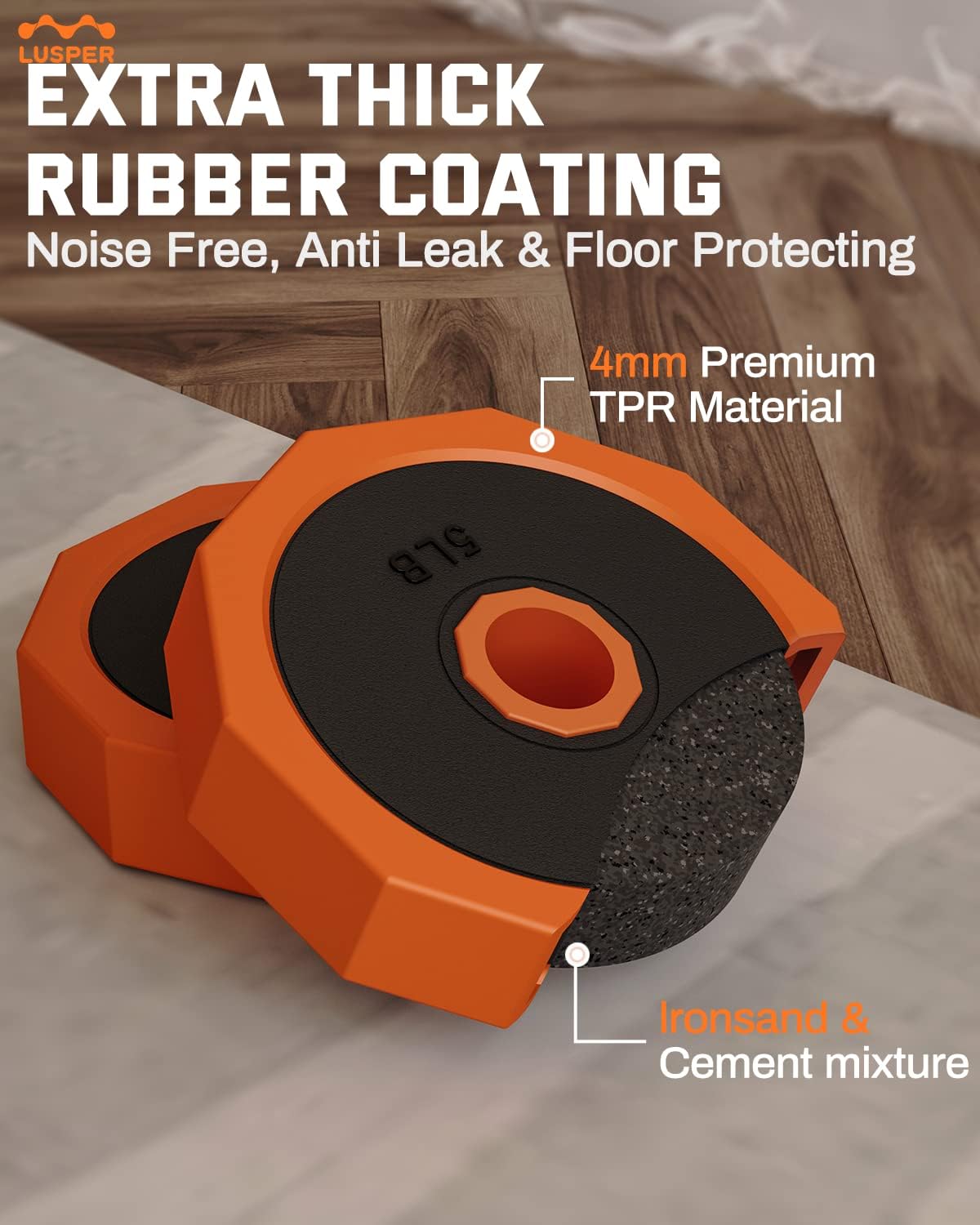 Lusper Adjustable Weights Dumbbells Set, 44LB/55LB/66LB Free Weights, 3 in 1 Mutiweight Dumbbell/Barbell/Kettlebell with Connector, Versatile Weight Set for Home Gym