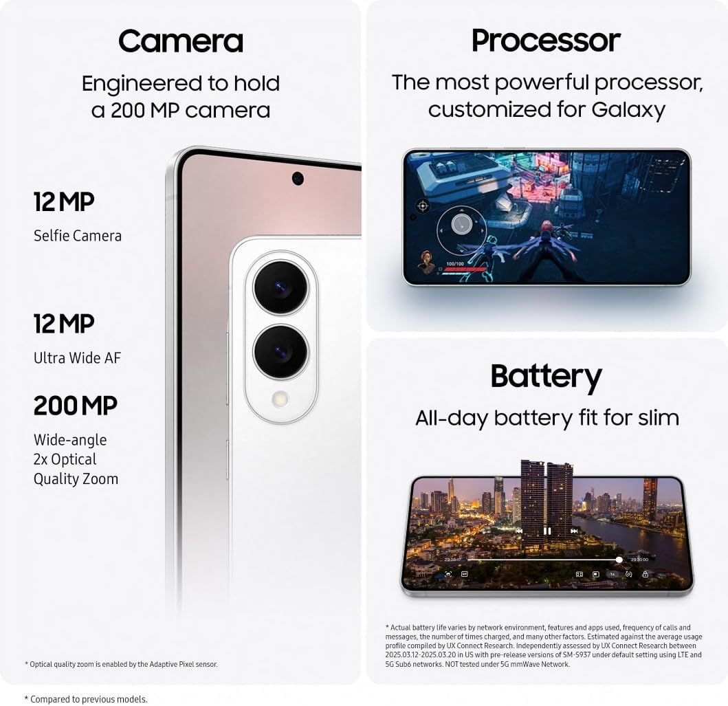 Samsung Galaxy S25 Edge AI Smartphone, Galaxy AI, Android Smartphone, 12GB Memory, 512GB Storage, 200 MP Camera, Long Battery Life, Titanium JetBlack, 3 Year Samsung Extended Warranty