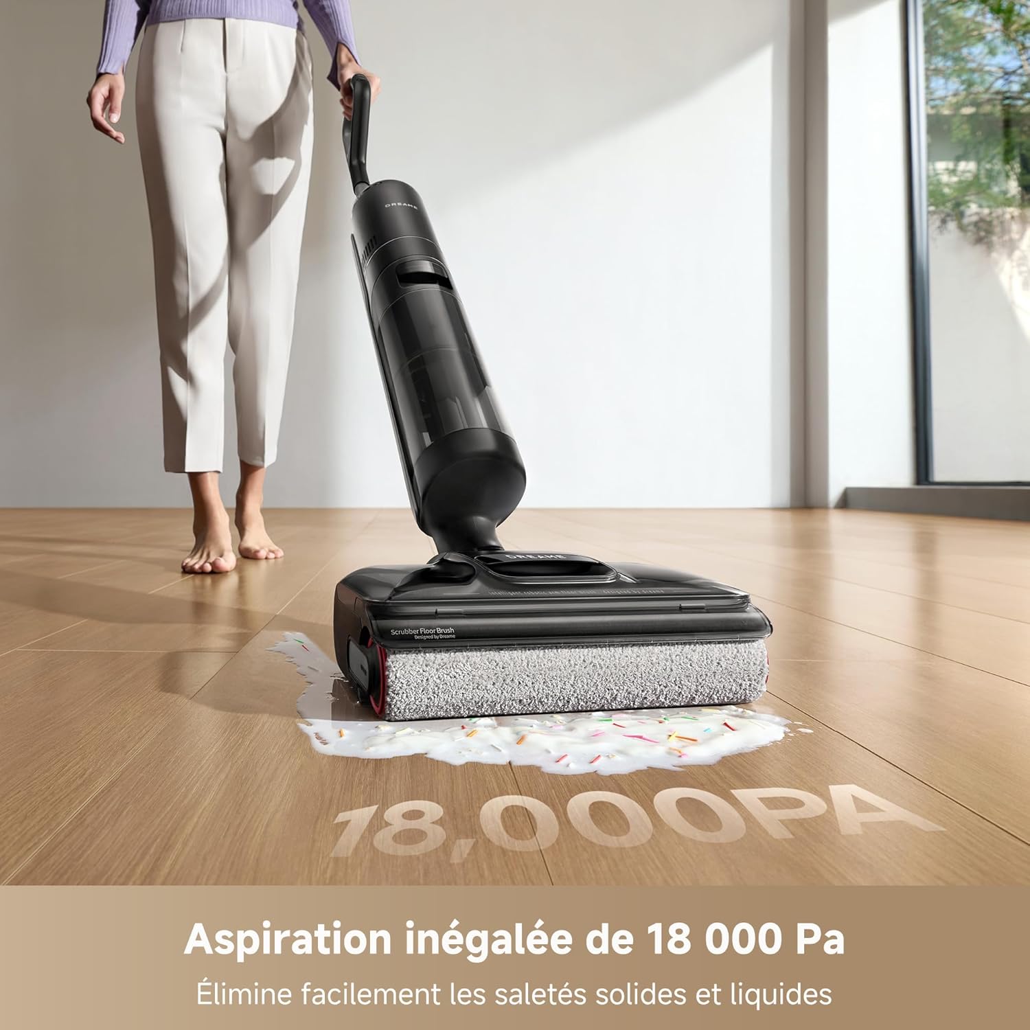dreame H12 Pro Ultra Wet and Dry Vacuum Cleaner, 60°C Wash, 30 Min Dry, Auto Double Rotating Cleaning with Heavy Duty Scraper, 16 kPa Suction, 2 Edge Brush, Intelligent Detection