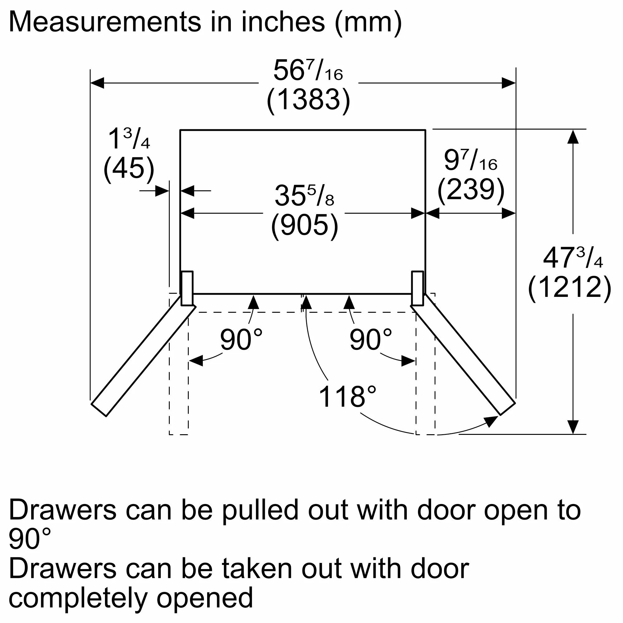 Bosch B36FD10ENS 100 Series French Door Bottom Mount Refrigerator 36'' Stainless steel (with anti-fingerprint), Total No Frost