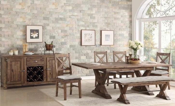 Rustic Dining Set - Extendable (75-94) with Butterfly Leaf