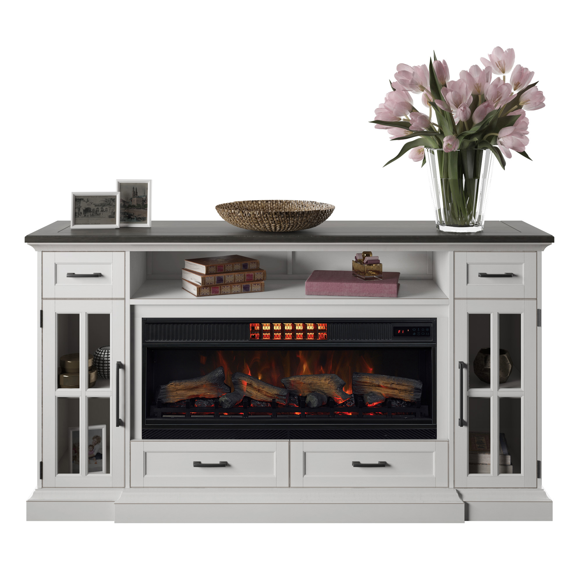Tresanti ClassicFlame CoolGlow 2-in-1Electric Fireplace and Fan White