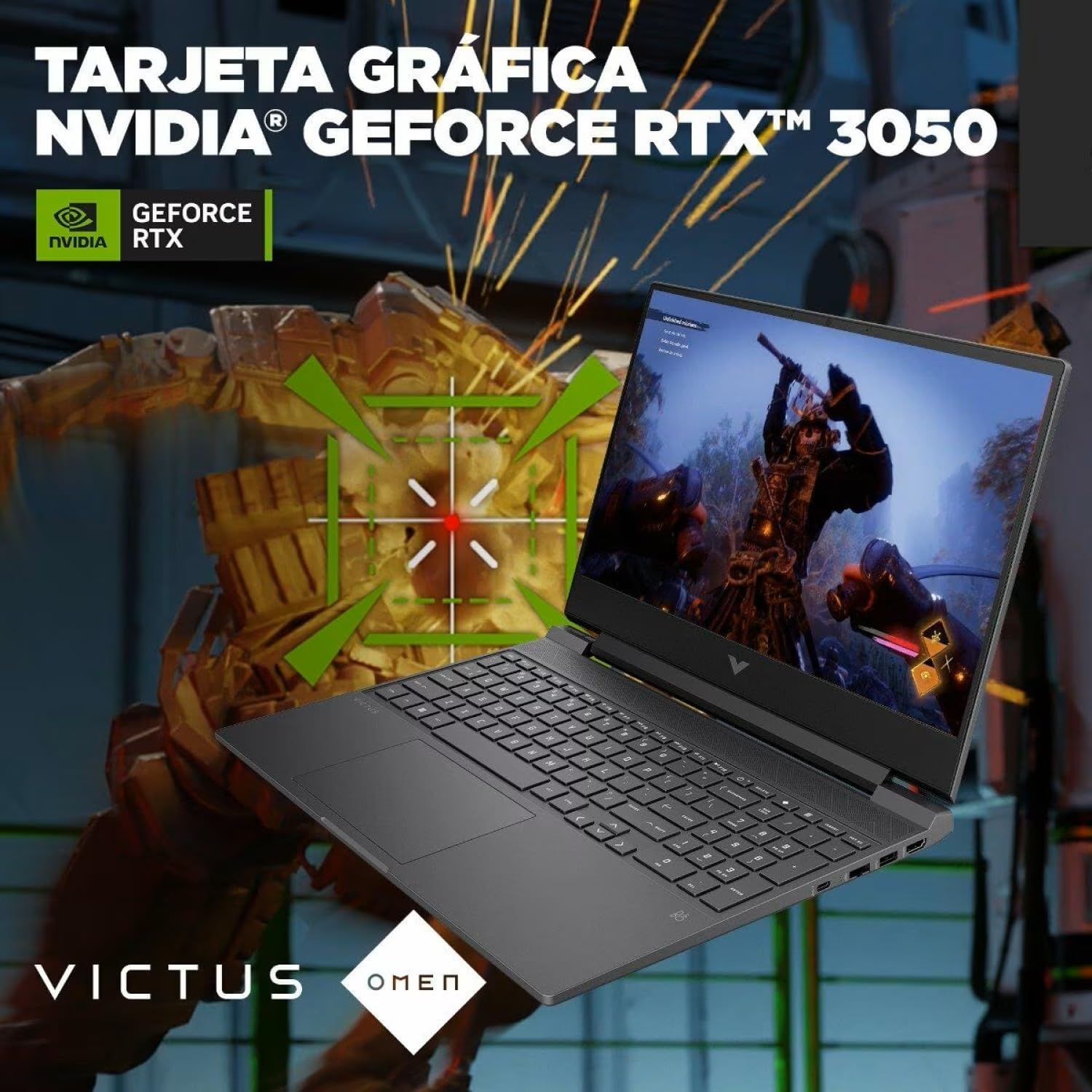 HP Victus 15-FB3038NS Gaming Laptop 15 Inch FHD AMD Ryzen AI 7 350, 16GB RAM, 1TB SSD, NVIDIA RTX 5060, FreeDos – Blue – Spanish QWERTY Keyboard