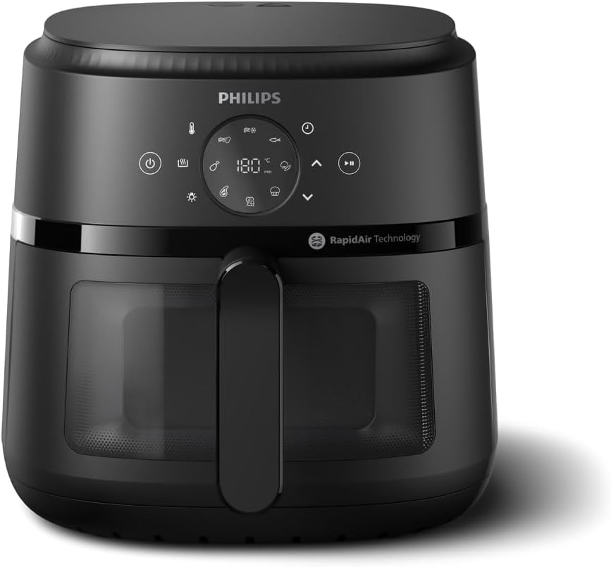 Philips Airfryer Serie 2000 - Friggitrice ad aria da 6,2 L, 13 Modalità, Compatta con Finestra di Cottura, Tecnologia RapidAir, 90% di Grassi in Meno, Facile da Pulire (NA230/00)