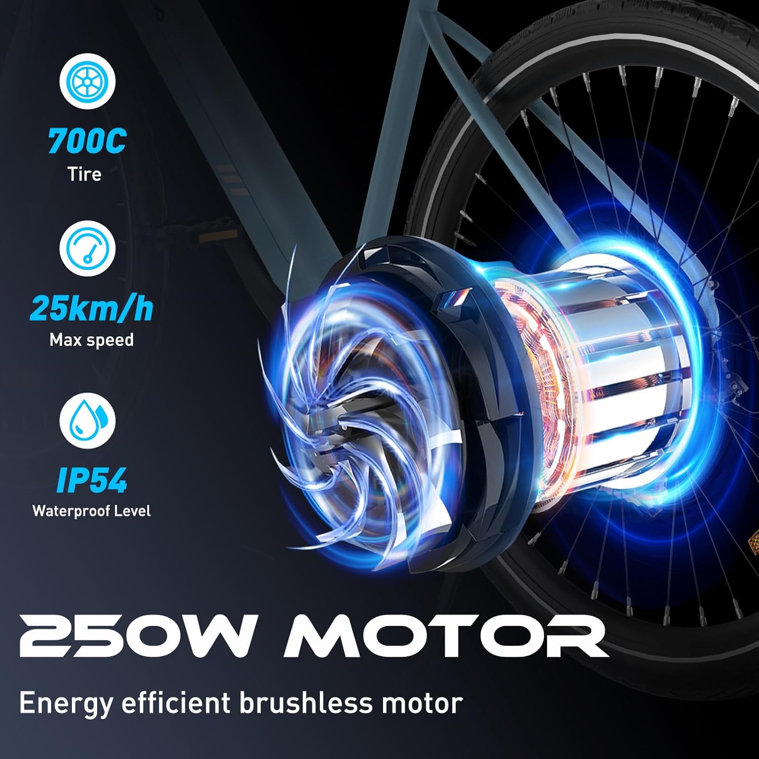 HITWAY E Bike 27.5 Inch Electric Bicycle, 700c E City Bike Pedelec with 36 V 12 Ah Removable Battery, 250 W Motor, 7 Speed Electric Mountain Bike, MTB Ebike for Adults, Range 45-80 km