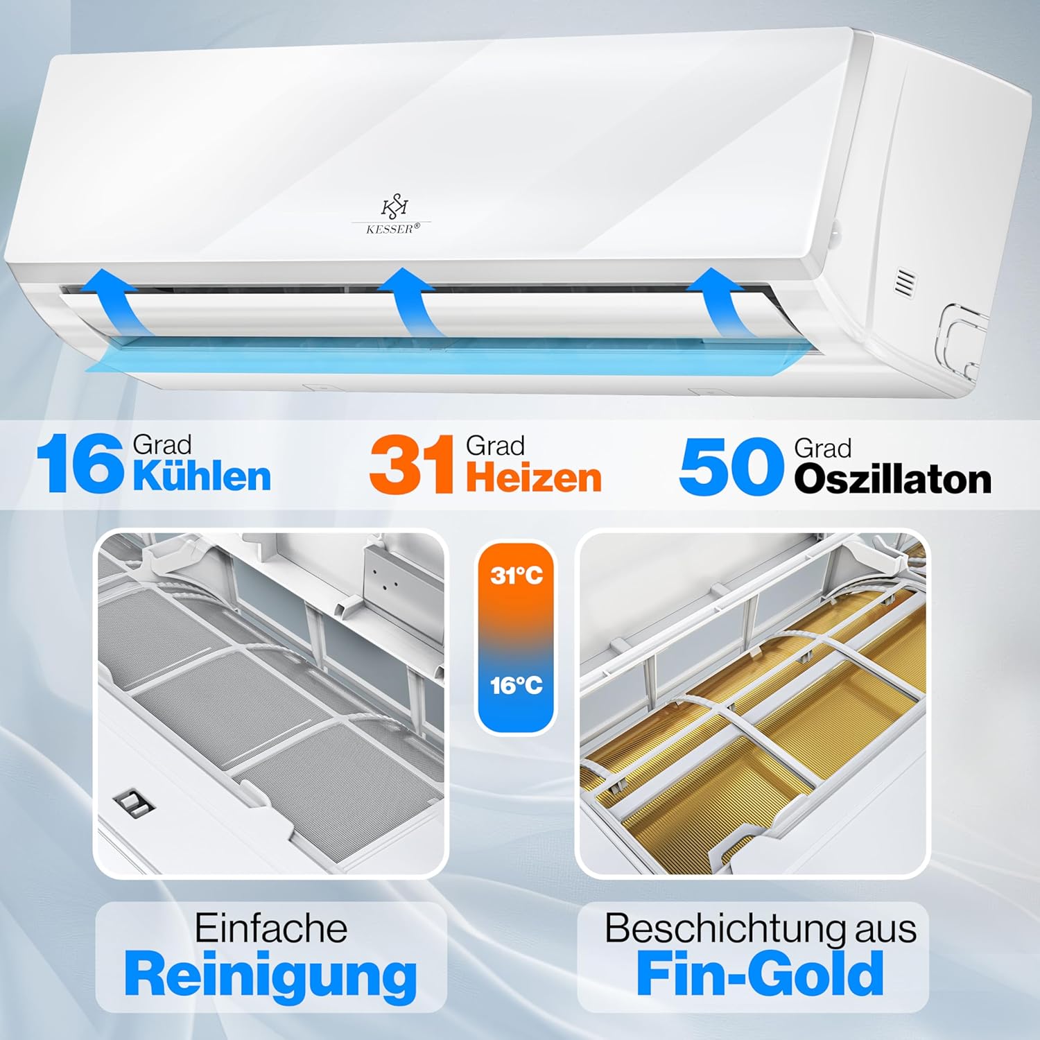 KESSER® Split Air Conditioning Set with WiFi / App Function - Cooling A++ + / Heating A+