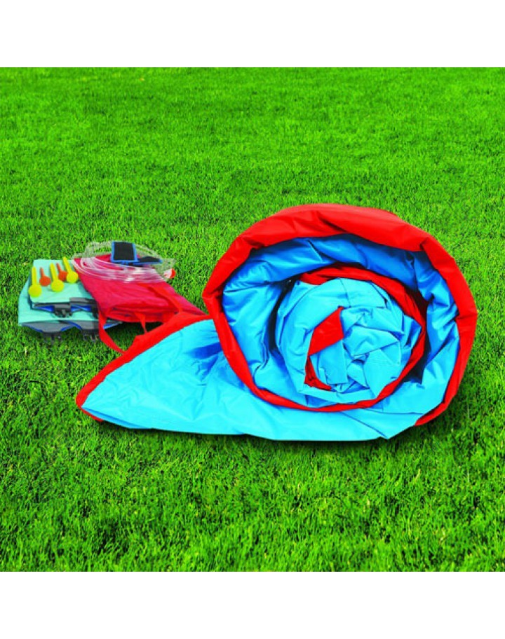 Banzai Sidewinder Falls 15 Foot Inflatable Waterpark Water Slide Spring Summer Inflatable Air Backyard Backyard Pool Spray Splash Bounce Toy