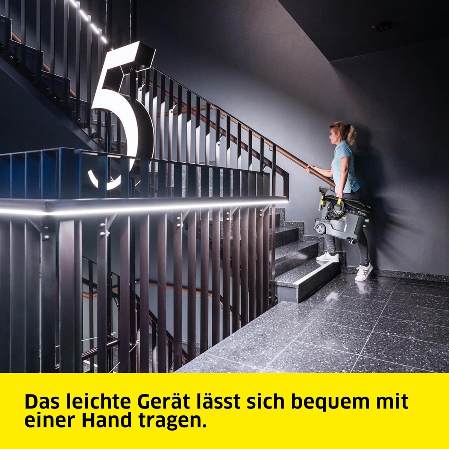 Kärcher Puzzi 8/1 Powerful Washing Vacuum Cleaner for Cleaning Upholstery Stain Removal on Textile Surfaces Includes Ergonomic Short Upholstery Nozzle Black