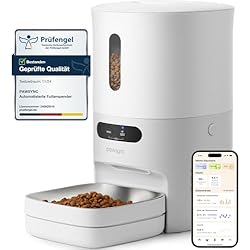 Levoit Air Purifier for Allergy Sufferers with Pet Mode, CADR 416m³/h up to 87㎡, HEPA Air Filter 99.97% Filtration + Pawsync Automatic Pet Feeder for Cats & Small Dogs with App Remote Feeding, Individual Feeding Schedules