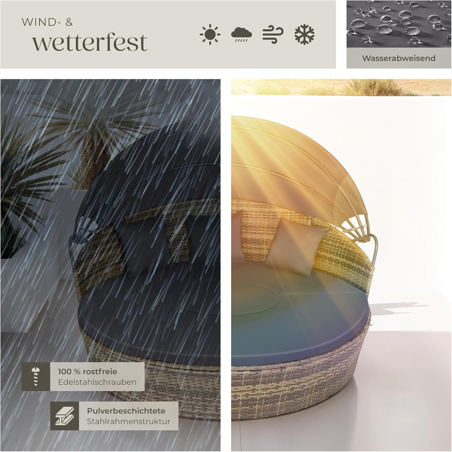 Lounge Muschel Sonneninsel Outdoor wetterfest