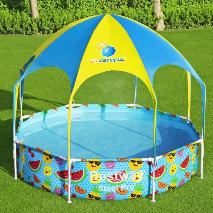 Piscine tubulaire avec tonnelle/douche Diamètre 244 cm/Hauteur 51 cm/1680 L