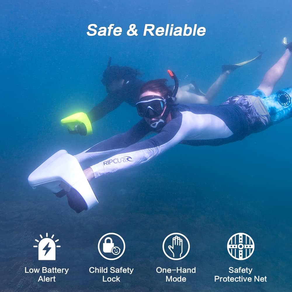 Asiwo Underwater Scooter with Action Camera Mount - Waterproof Dual Motor Sea Scooter for Diving, Swimming, Snorkeling