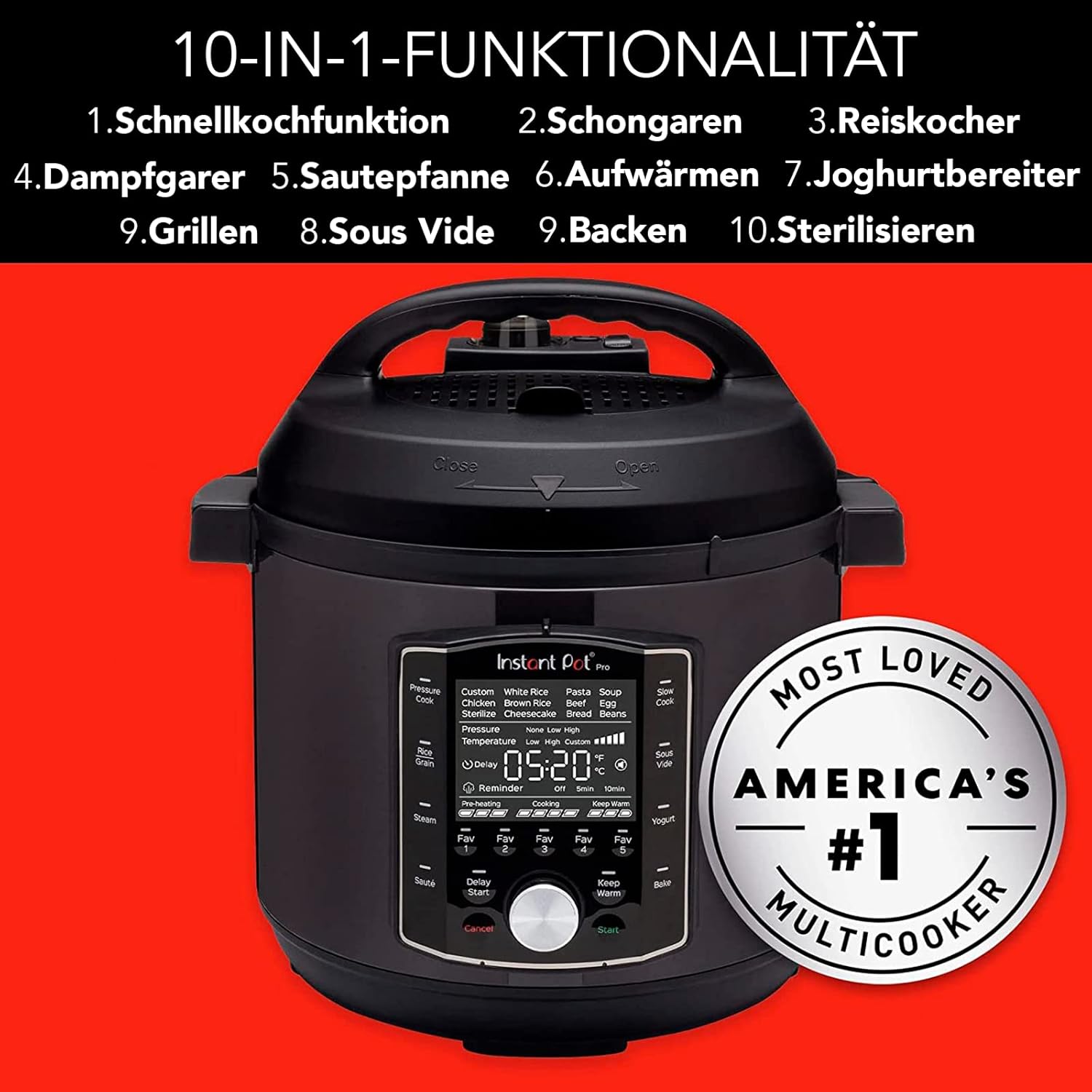 Instant Pot Pro 10-in-1 Electric Multicooker 1200 W, 7.6 L