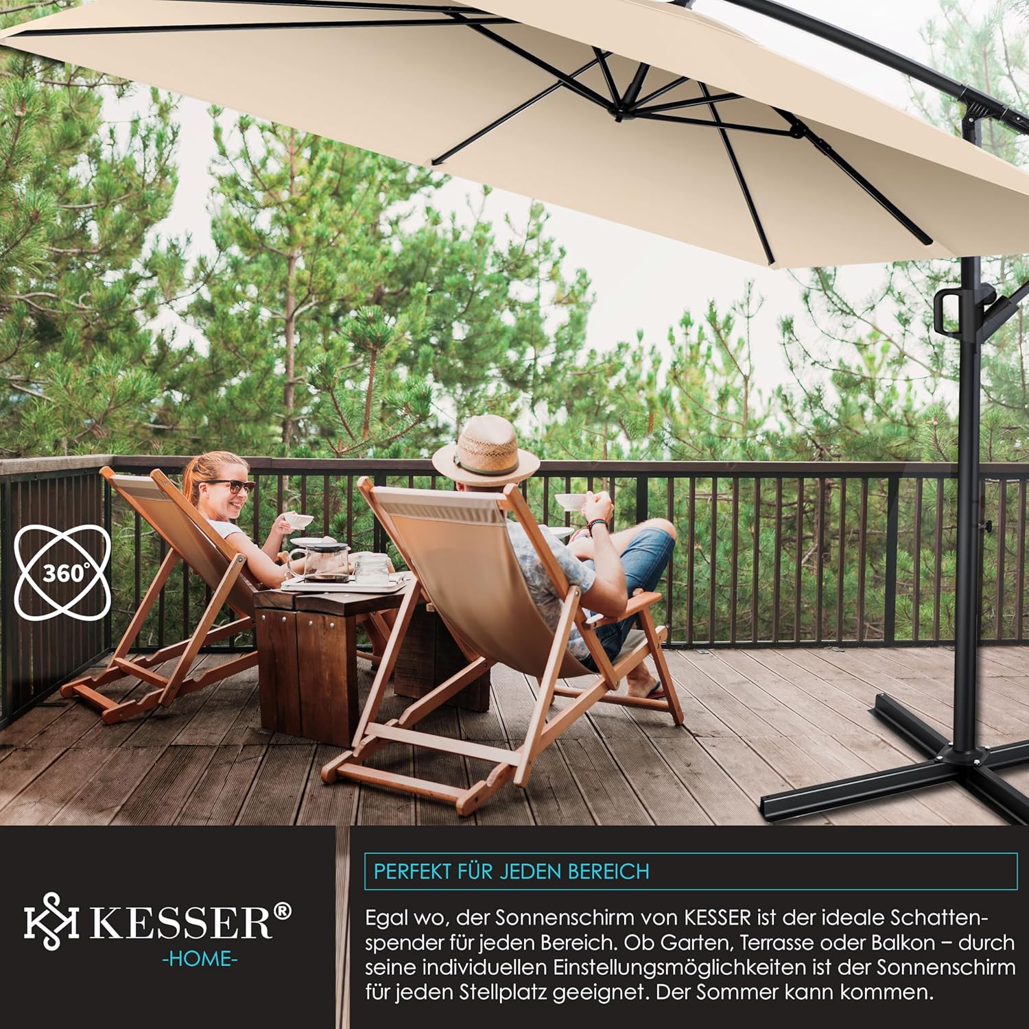 KESSER® Holly Parasol Rectangular with Cover