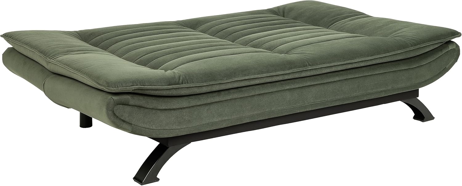 AC Design Furniture Jasper Sofa Bed W: 196 x H: 91 x D: 96 cm, Dark Grey/Black, Fabric/Metal
