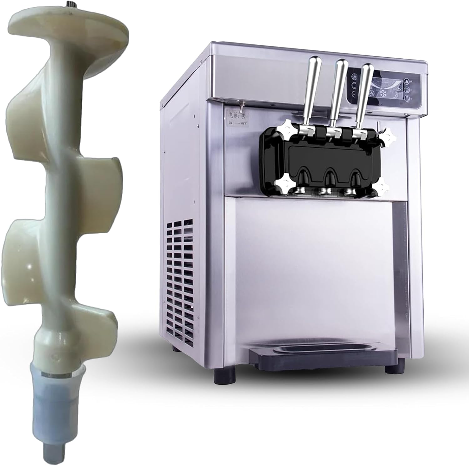 CVS D520S Triple Head Ice Cream Machine: 22L/H Output, 5.5Lx2 Refrigerated Hopper, 1.6LX2 Freezing Tank, Auto Operation, Microcomputer Control, 800W (ICE CREAM MACHINE)