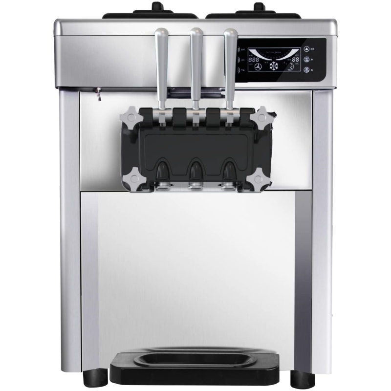 CVS D520S Triple Head Ice Cream Machine: 22L/H Output, 5.5Lx2 Refrigerated Hopper, 1.6LX2 Freezing Tank, Auto Operation, Microcomputer Control, 800W (ICE CREAM MACHINE)