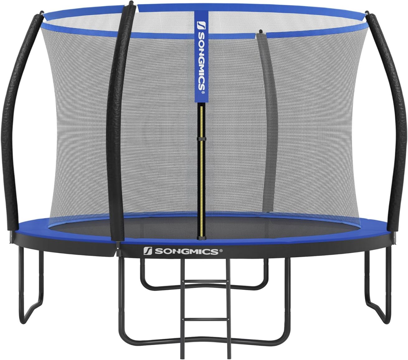 SONGMICS Outdoor Trampoline Ø 305 cm, Round Garden Trampoline for Children with Safety Net, Edge Cover, Ladder and Padded Poles