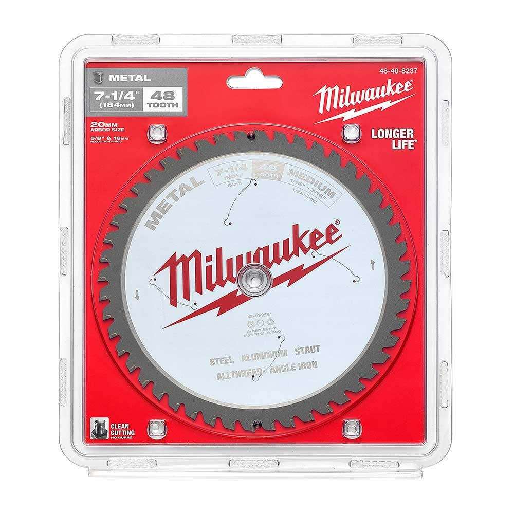 MILWAUKEE 184mm 48T TCT Blade Circular Saw for Metal Medium 48408237