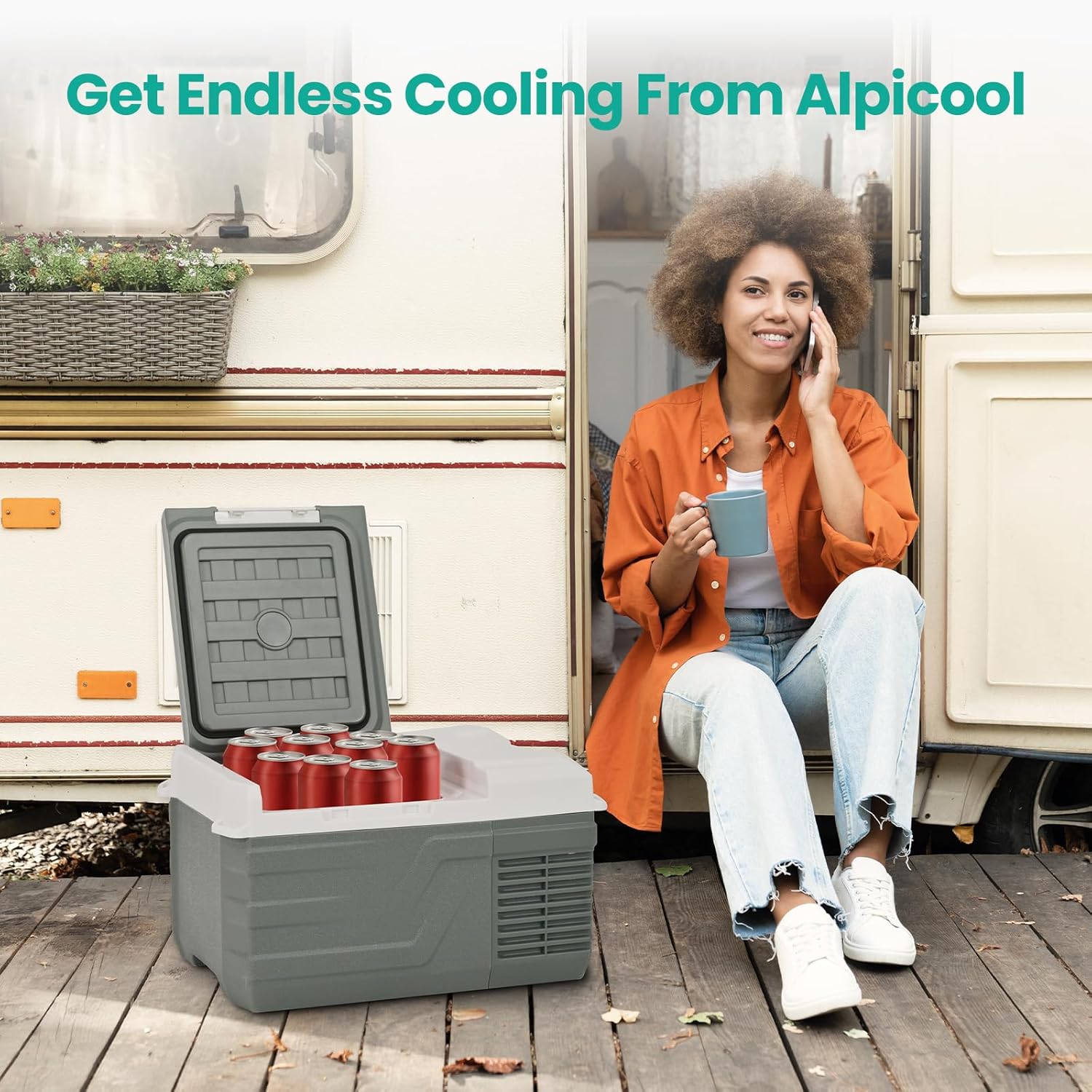 Alpicool NL9 Car Mini Fridge 9L 12V Car Refrigerator (-20℃-20℃) Portable Fridge Freezer 12V/24V DC 100~240 Volt AC Electric Cooler Box for Camping RV Road Trip Picnic Truck Camper [Energy Class C]