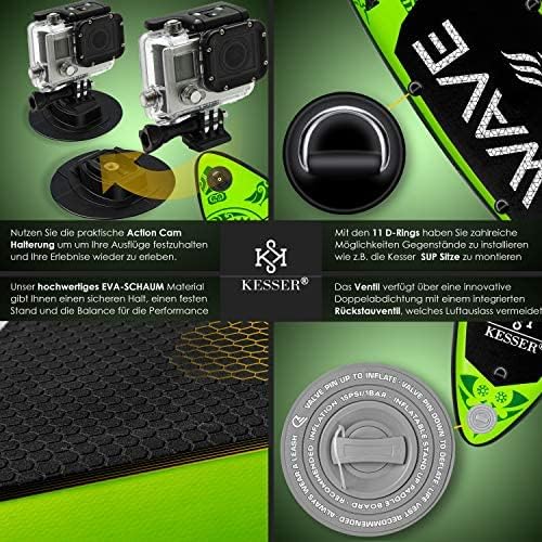 KESSER® Inflatable SUP Board Set, Stand Up Paddle Board, Premium Surfboard, Water Sports, 6 Inch Thick, Complete Accessories, 130 kg