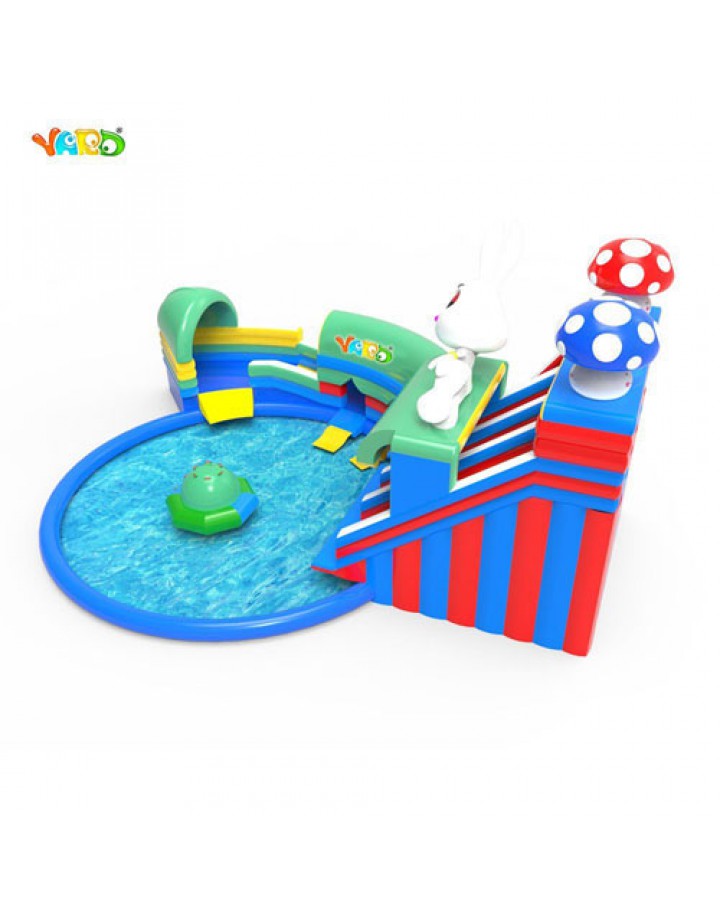 YARD Large Inflatable Water Park with Water Slide Tunnel Disco Boat Pool