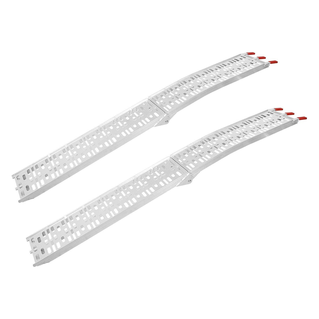 7.5' Folding Truck Ramps Aluminum 2 PC 1500 lbs Capacity Trailer Loading Ramps Trucks w/Straps for ATV UTV Motorcycle Snow Blower Lawn Mower Pickup