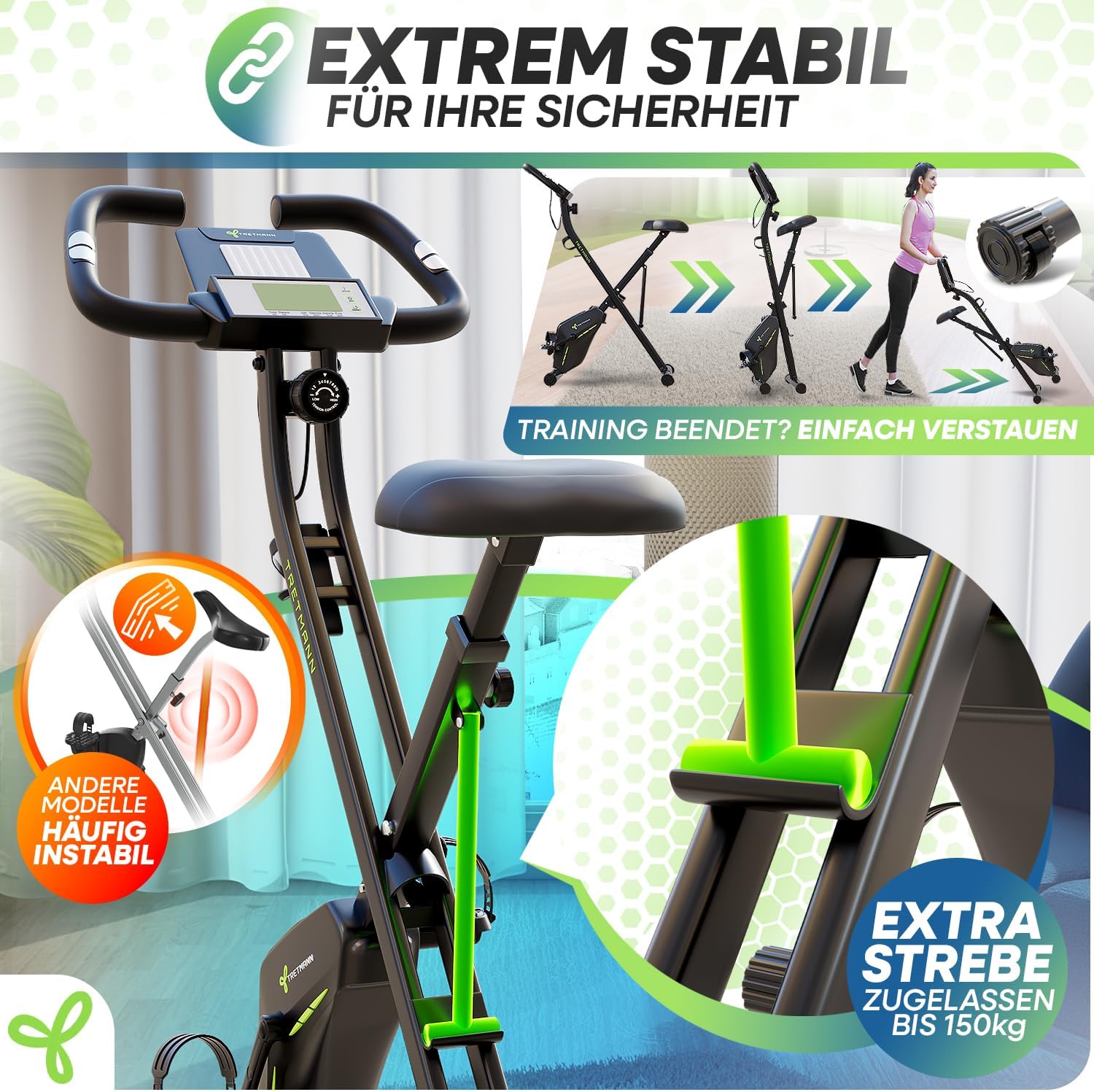 Tretmann Home Trainer Bicycle Folding Set Extra Comfortable