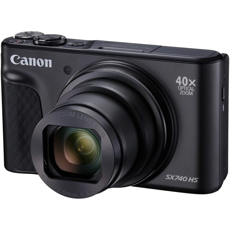 Canon SX740 HS PowerShot Digital Camera Black - Practical Compact Camera with 4K Resolution and Hybrid Autofocus - Canon Powershot Camera with 40x Optical Zoom - Auto Transfer via WLAN and Bluetooth