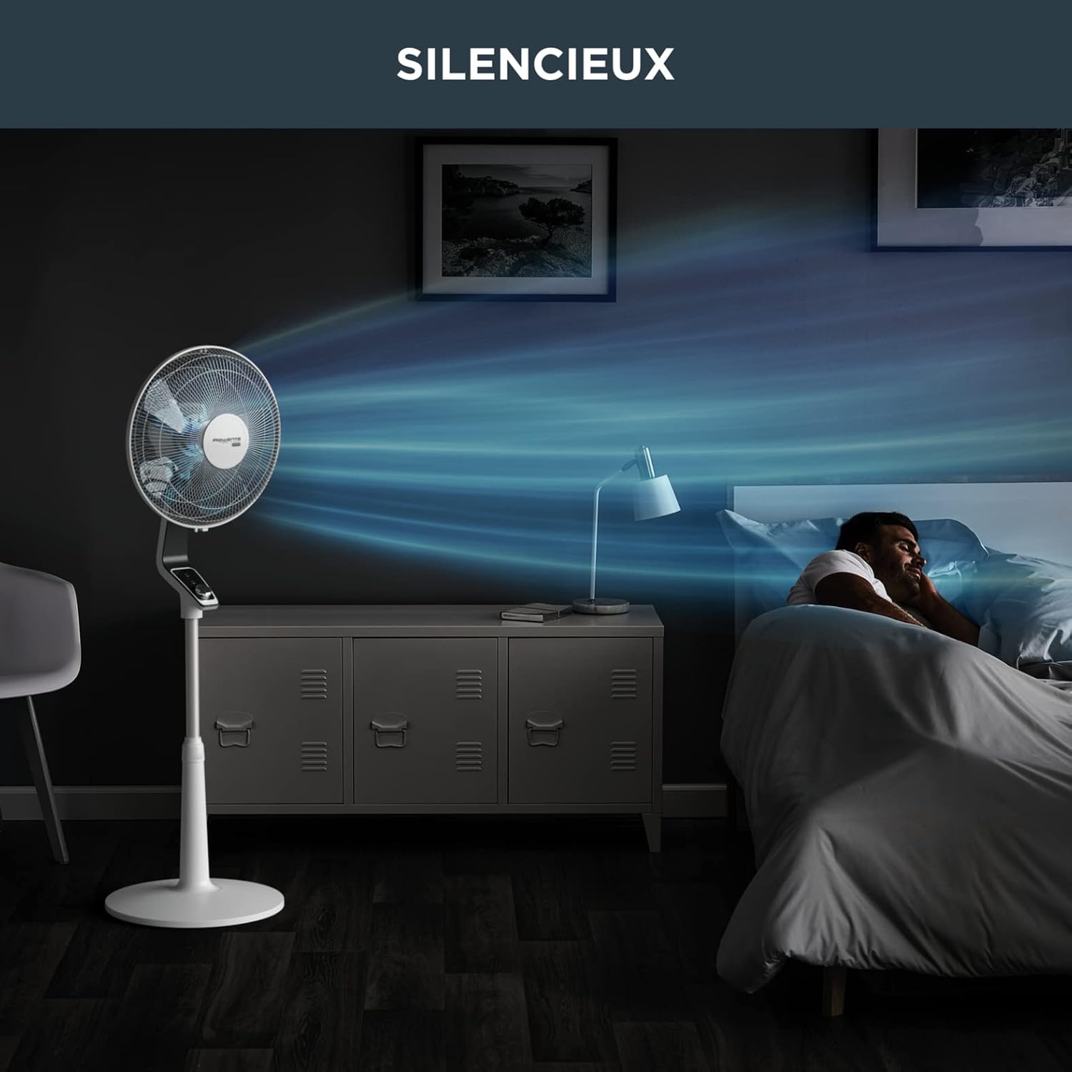 Rowenta Turbo Silence, Ventilateur sur pied, Silencieux, Puissant, Design durable, Écoénergétique, Timer - 12h VU5650F0 et VU5640F2