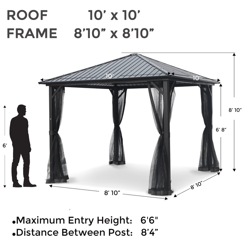 Acuff 10 Ft. W x 10 Ft. D Steel Patio Gazebo