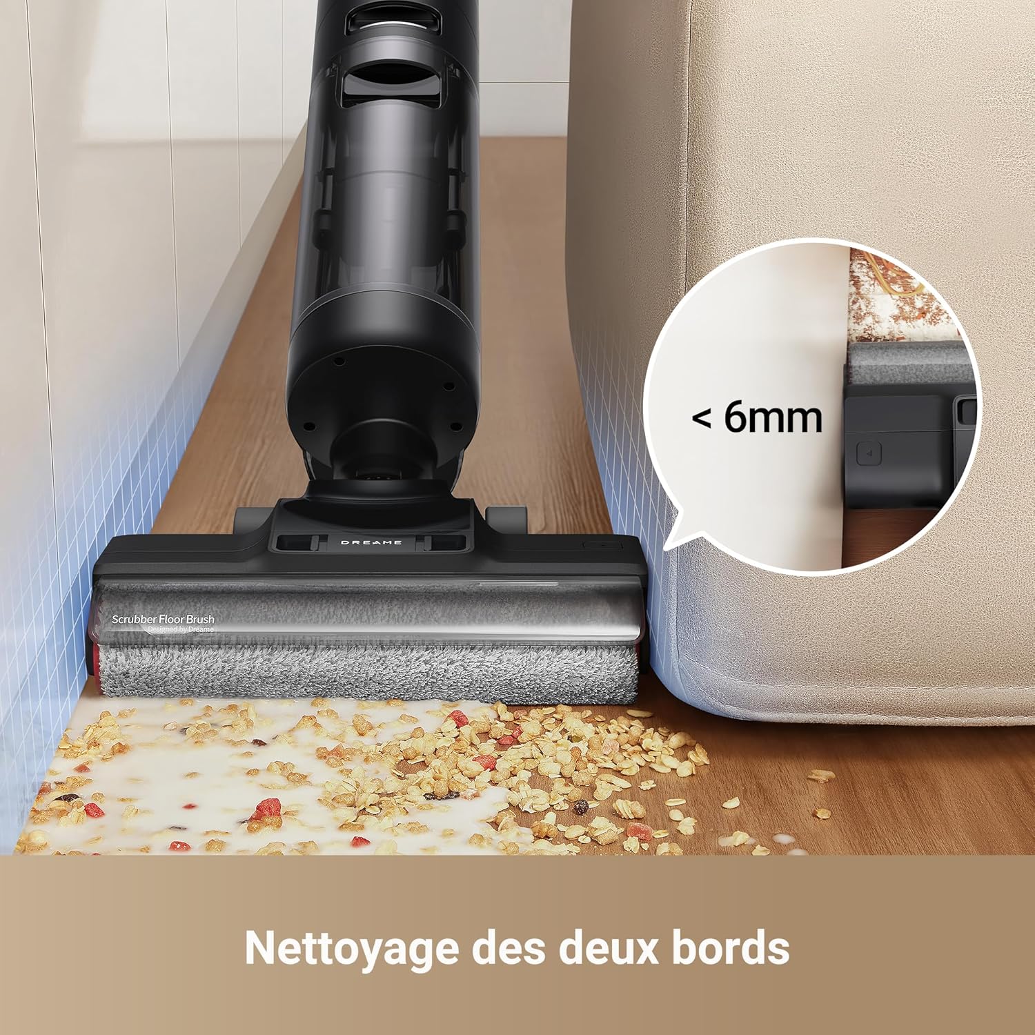 dreame H12 Pro Ultra Wet and Dry Vacuum Cleaner, 60°C Wash, 30 Min Dry, Auto Double Rotating Cleaning with Heavy Duty Scraper, 16 kPa Suction, 2 Edge Brush, Intelligent Detection