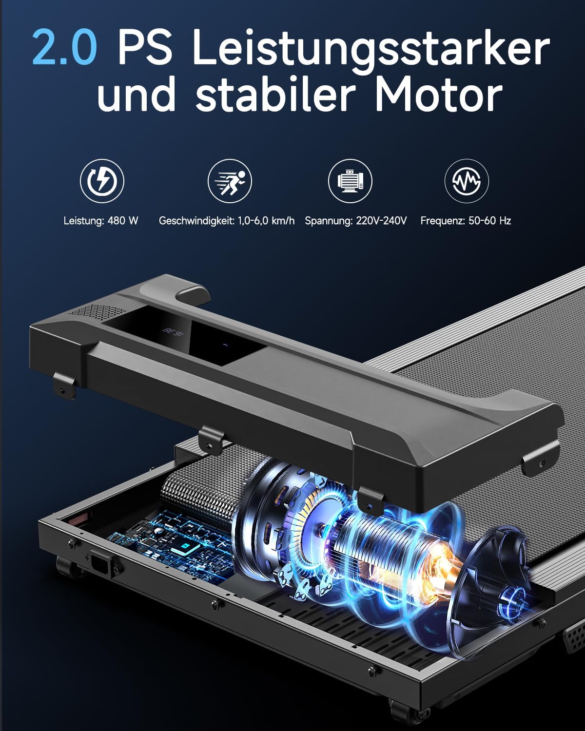 Kerolina Walking Pad Laufband für Zuhause - Home Office Laufbänder Under Desk Schreibtisch Laufpad Leise Tragbares Kompakte Gehband Klein Mini Treadmill LED-Anzeige Remote Control Tretmühle