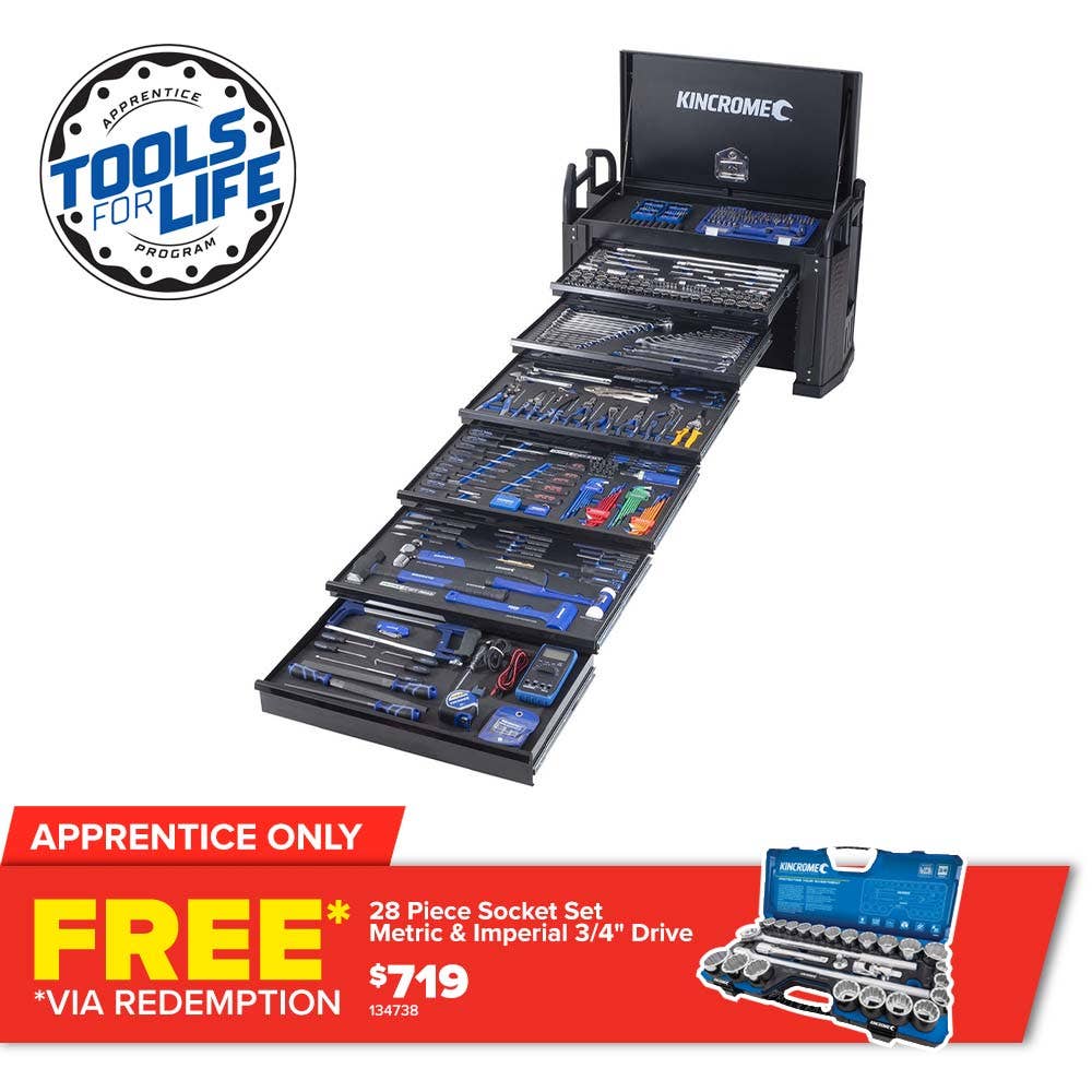 KINCROME TFL Off-road Truck Tool Kit 452 Piece 6 Drawer - Black P1830