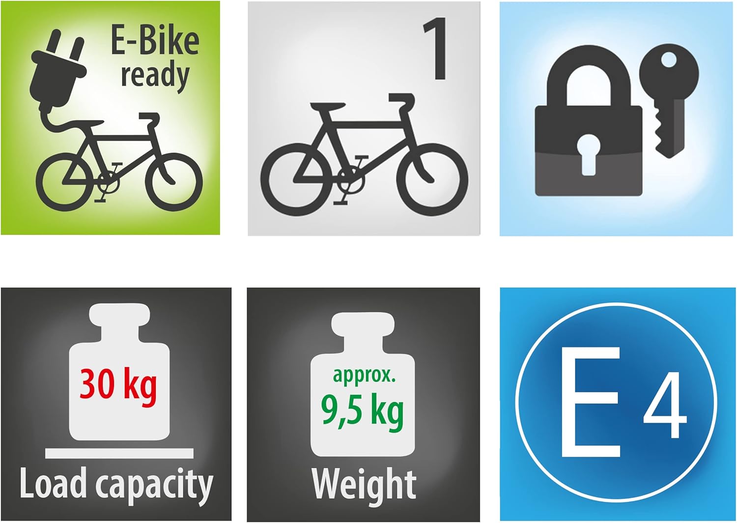 EUFAB 11559 AMBER 1 Bicycle Carrier Suitable for E-Bikes