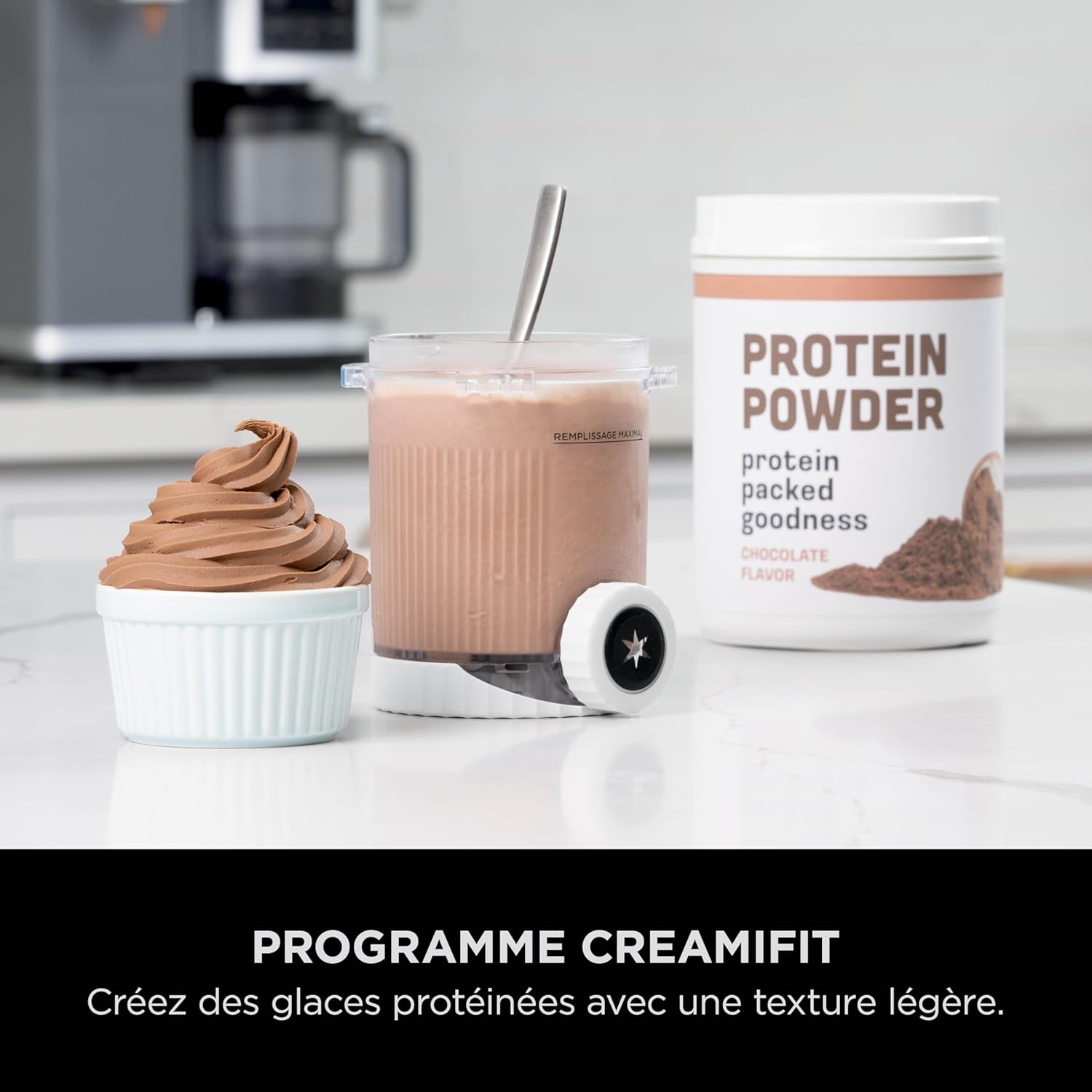 Ninja Swirl by CREAMi Sorbetière et machine à glaces avec 2 pots, 13 modes pour réaliser crèmes glacées, glaces à l’italienne, gelatos, sorbets, milkshakes, option Extra, Machine Gris platine, NC701EU