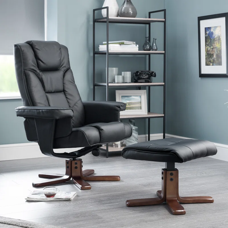 Guillot Swivel Recliner with Footstool