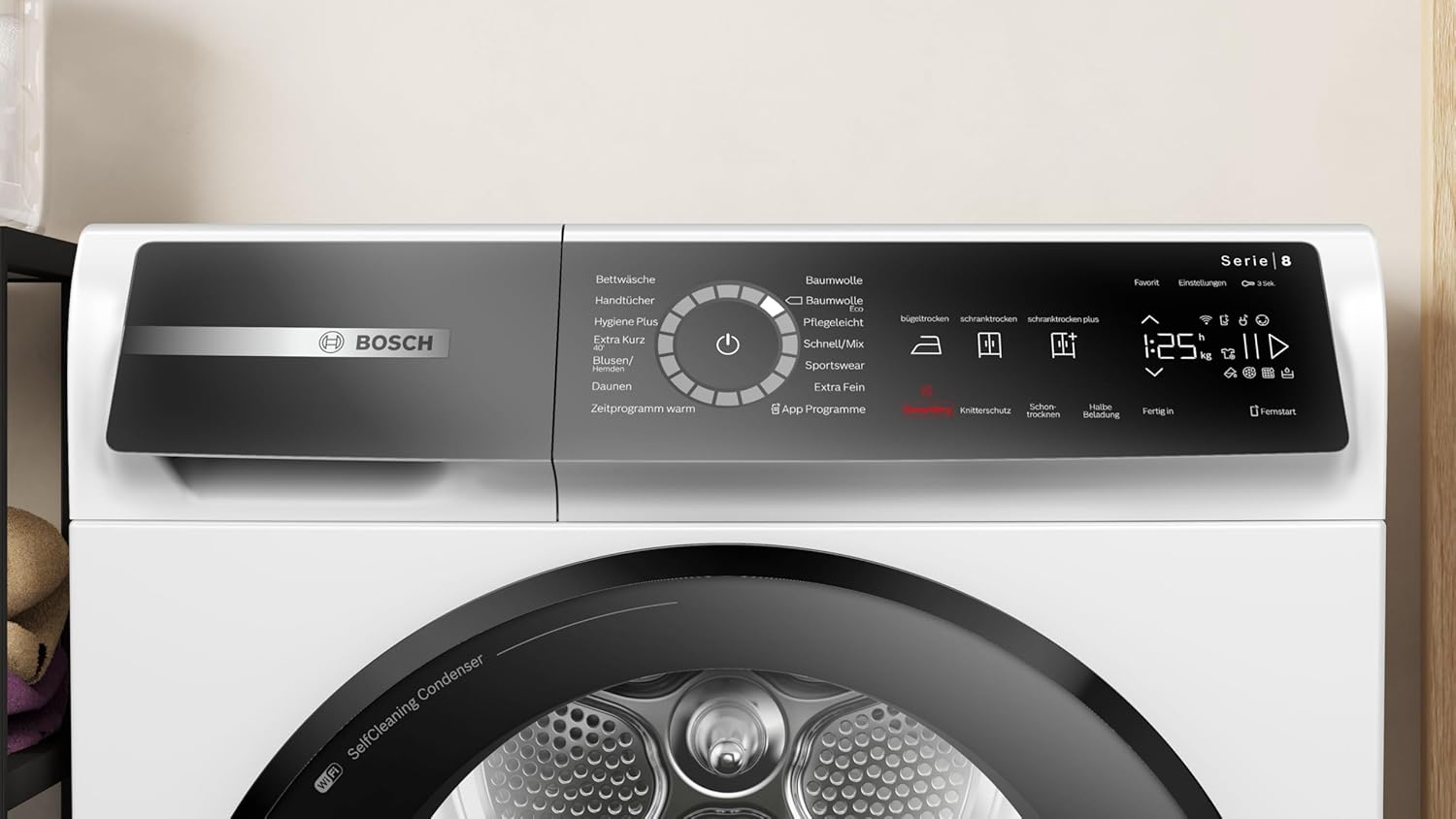 BOSCH Series 8 WQB245B40 Heat Pump Tumble Dryer, 9 kg